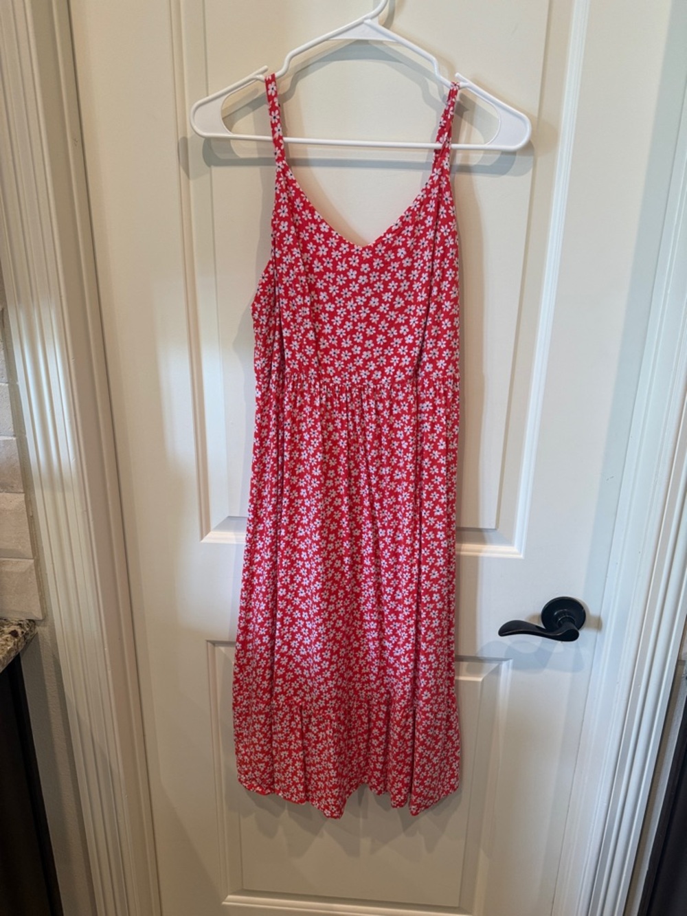 Old Navy Red Floral Midi Dress
